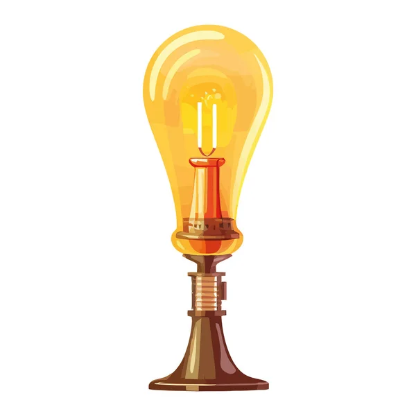 Ampoule Lampe Sur Blanc — Image vectorielle