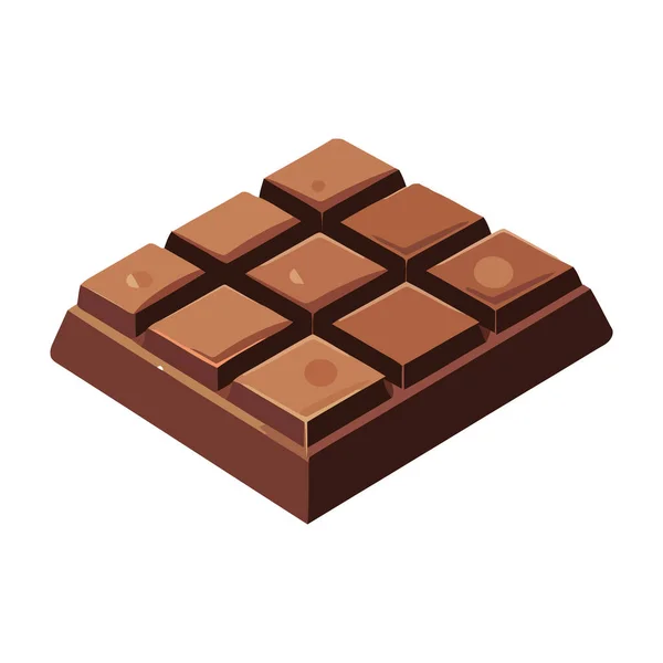 Lanche Doce Chocolate Escuro Sobre Branco — Vetor de Stock