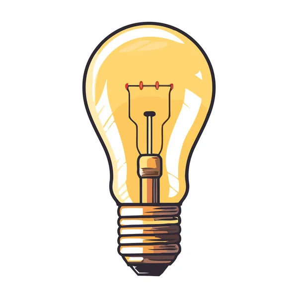 Yellow Light Bulb White — Stock Vector