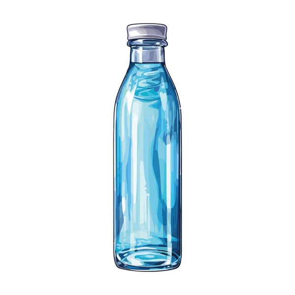 Bottiglia Trasparente Acqua Fresca Purificata Bianco — Vettoriale Stock