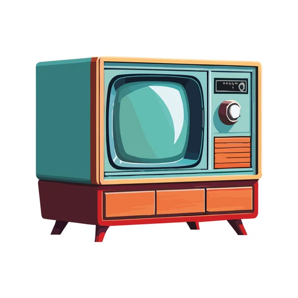 Antique Τηλεόραση Σχεδιασμό Πάνω Από Λευκό — Διανυσματικό Αρχείο