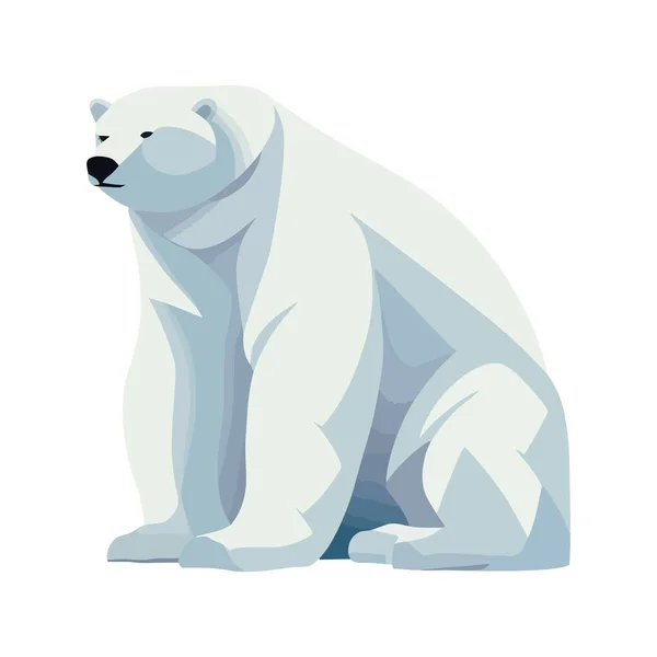 Χαριτωμένη Πολική Αρκούδα Κάθεται Πάνω Από Λευκό — Διανυσματικό Αρχείο
