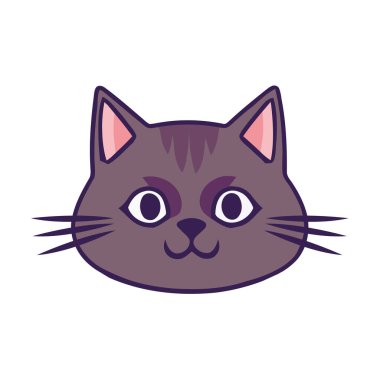 Beyaz yerine sevimli kedi yüzü.