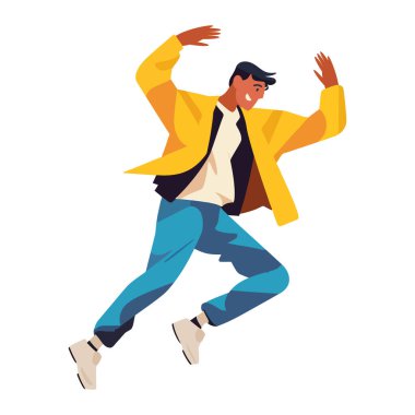 Adam kendinden emin ve beyazın üzerinde başarıyla zıplıyor