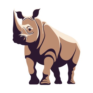 Beyaz üzerinde yürüyen büyük gergedanlar.