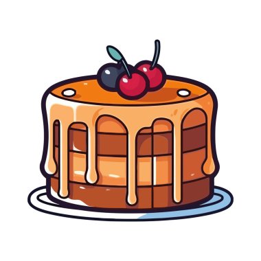 Beyaz üzerine tatlı çilekli waffle.