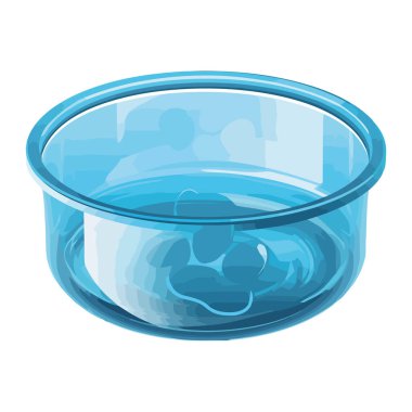 Beyazın üzerinde şeffaf cam kase