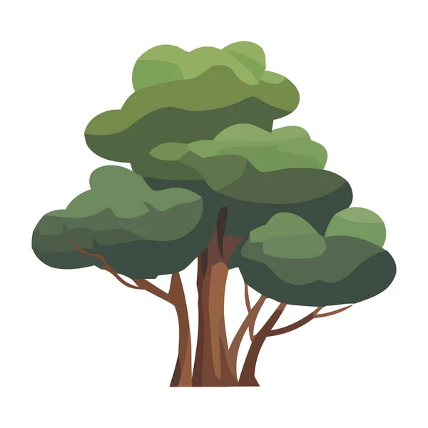 Träd Sommaren Över Vitt — Stock vektor