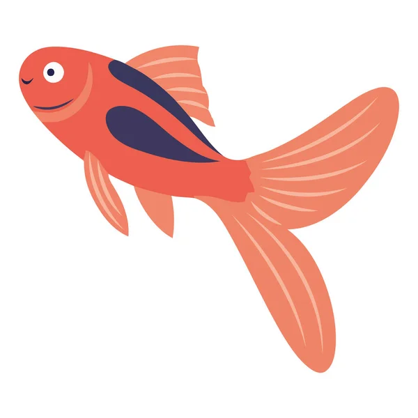 Swimming Goldfish Design White — Stock Vector