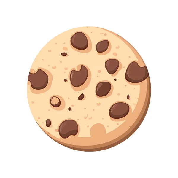 Biscuit Chocolat Gourmand Sur Blanc — Image vectorielle