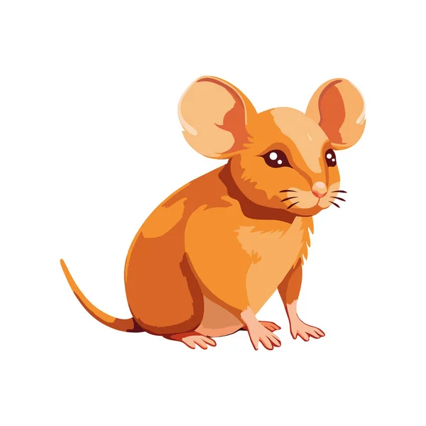 Fluffy Yellow Mouse Whiskers White — Stock Vector