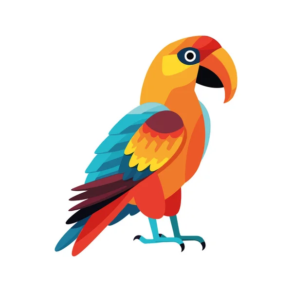 Färgglad Macaw Design Över Vitt — Stock vektor