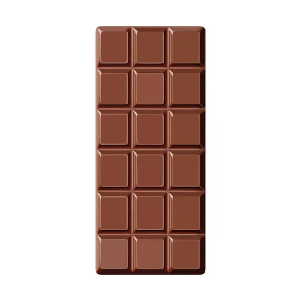 Illustration Barre Chocolat Noir Sur Blanc — Image vectorielle