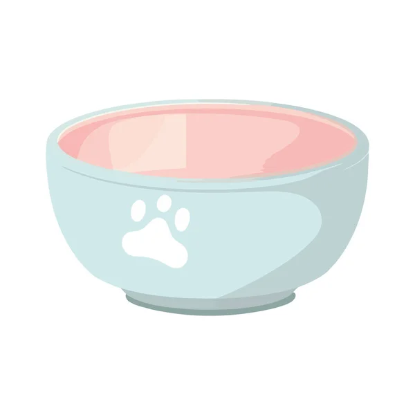 Cute Cat Bowl Design White — Stock Vector