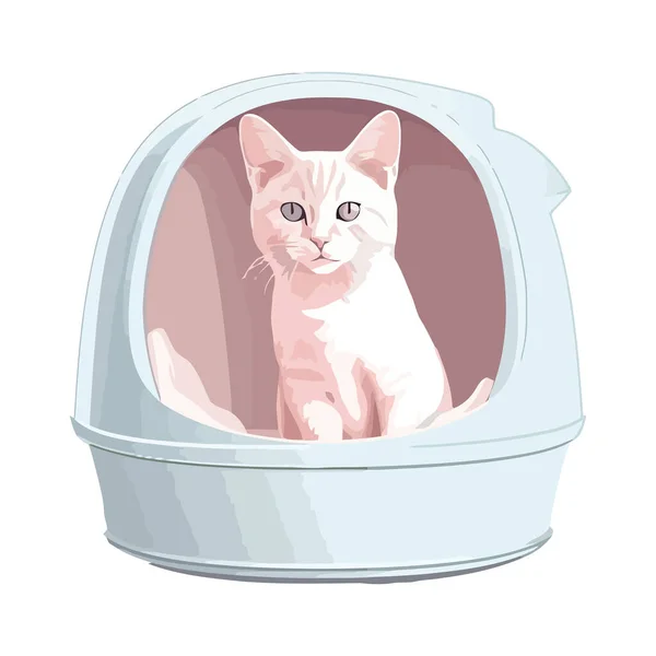 stock vector Cute kitten in bathtub over white