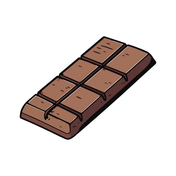Söt Choklad Godis Bar Över Vitt — Stock vektor