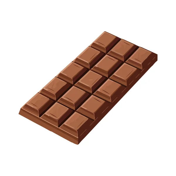 Dunkler Schokoladenriegel Über Weißer — Stockvektor
