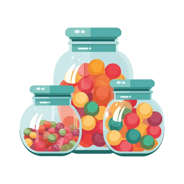 Candy Jars Design White — Stock Vector