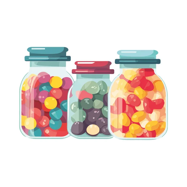 Candy Jars Disegno Illustrazione Bianco — Vettoriale Stock