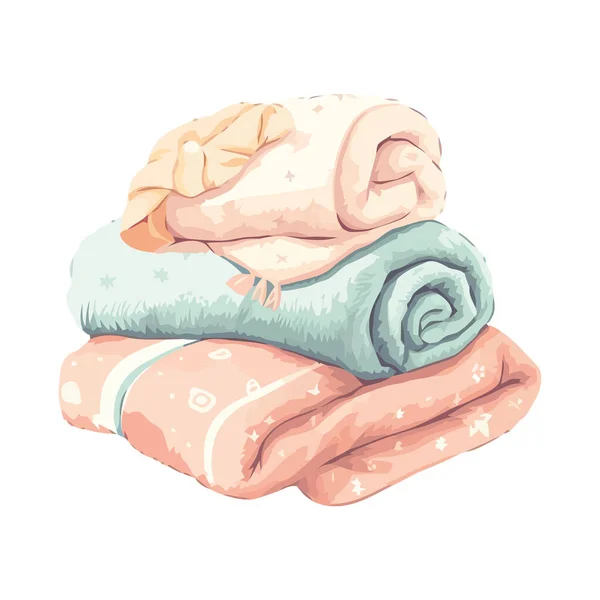 白い上にふわふわの冬の寝具スタック — ストックベクタ