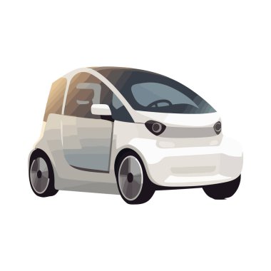 Modern mini minibüs beyaz üzerine