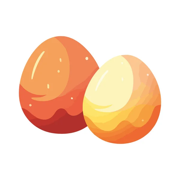 Pereche Ouă Peste Alb — Vector de stoc
