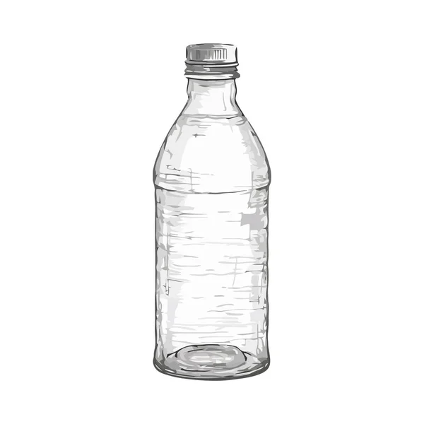 Verfrissend Water Transparante Glazen Fles Wit — Stockvector