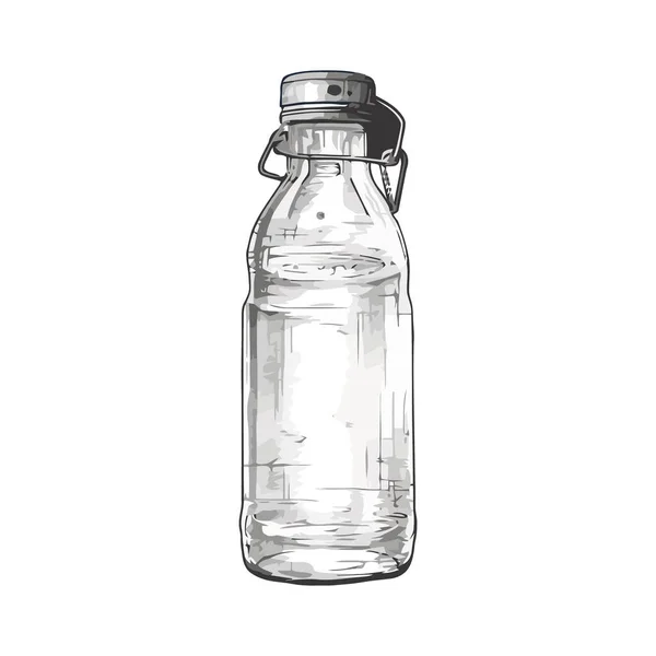 Frasco Plástico Transparente Com Água Purificada Sobre Branco —  Vetores de Stock