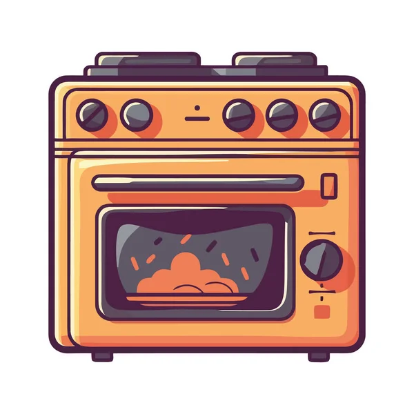 Orange Oven Design White — Stock Vector