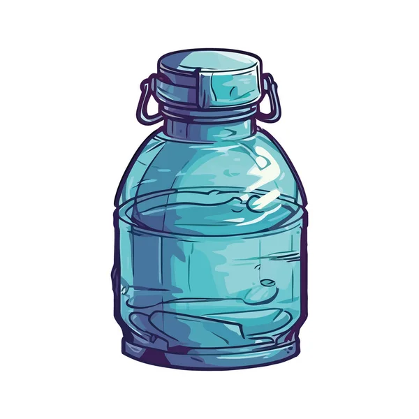 透明的塑料瓶 白色上有水 — 图库矢量图片