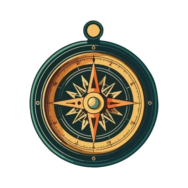Groen Kompas Ontwerp Wit — Stockvector