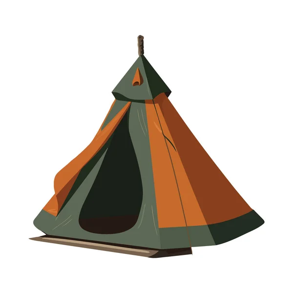 Conception Tente Camping Sur Blanc — Image vectorielle