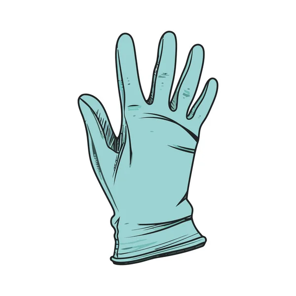 Hand Mit Einem Handschuh Über Weiß — Stockvektor