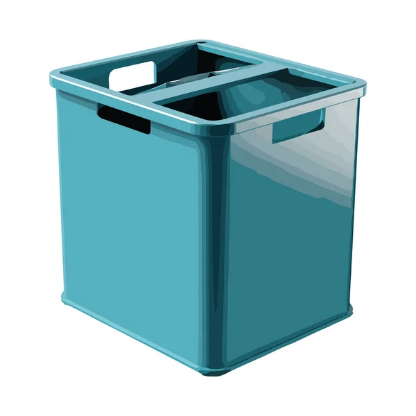 Enkelvoudige Plastic Container Met Blauw Deksel Wit — Stockvector