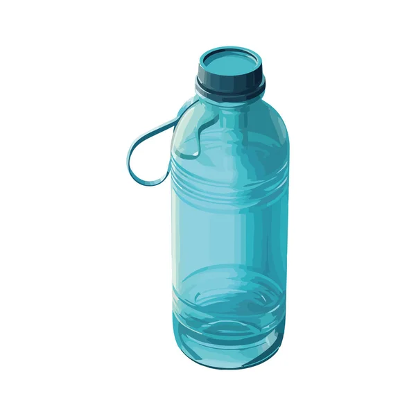 透明的塑料瓶将新鲜的蓝色液体置于白色之上 — 图库矢量图片