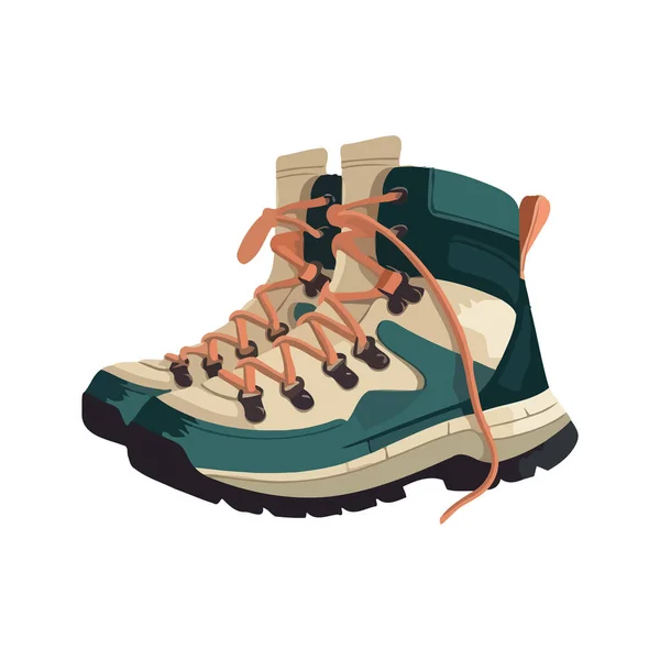 Yellow Hiking Boots White — Stock Vector