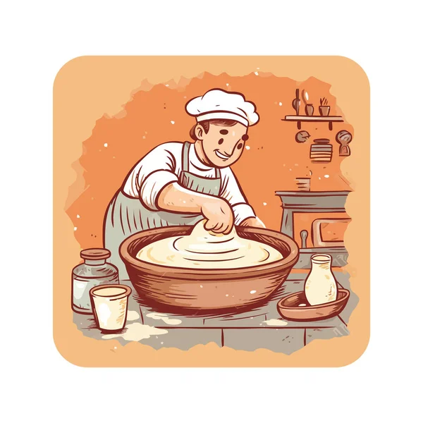 stock vector men working in pottery over white