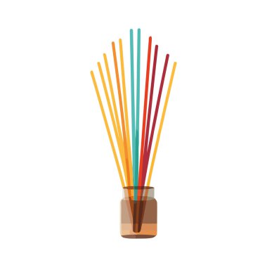 Çok renkli plastik pipetler beyaz üzerine eğlence