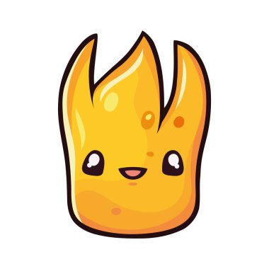 Kamp ateşi beyaz üzerine kawai tasarımı