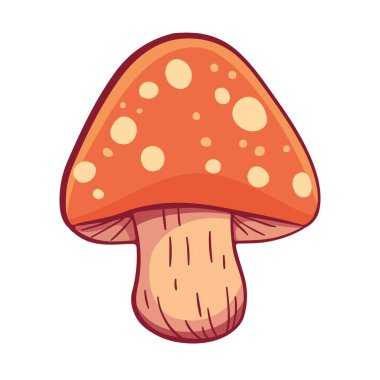 Beyaz yerine kırmızı mantar tasarımı çizimi