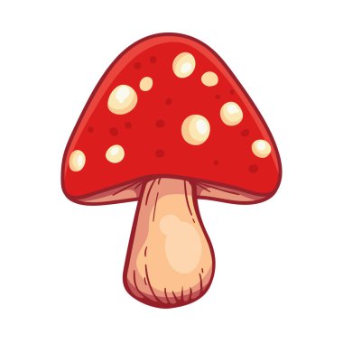 Beyaz üzerinde mantar vektör illüstrasyonu