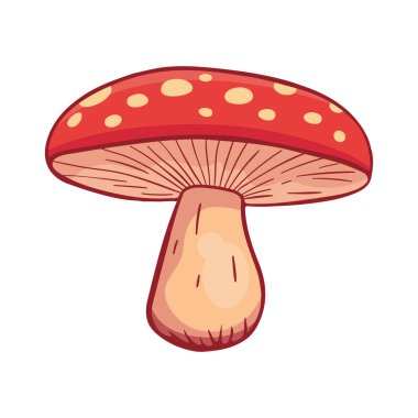 Beyaz yerine kırmızı mantar çizimi