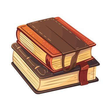 Eski kitaplar beyaz izole üzerine istiflenir