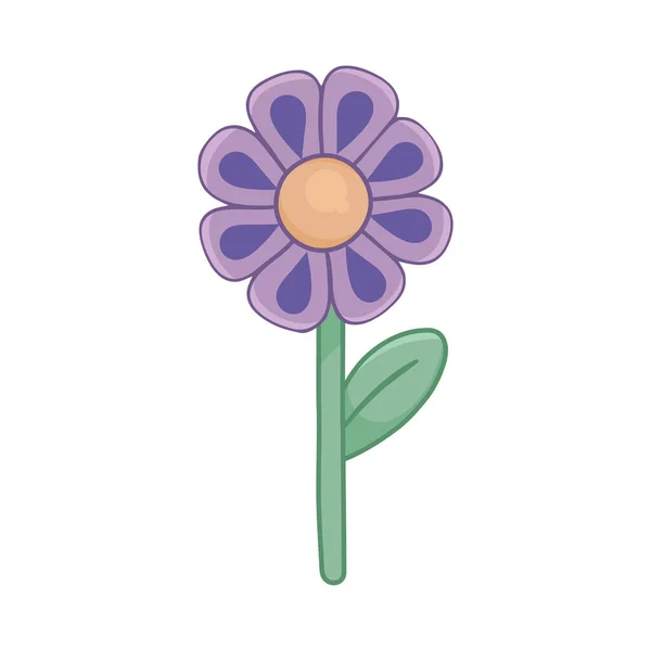 Фіолетовий Квітковий Дизайн Над Білим — стоковий вектор