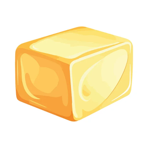 Cheese Block Design White — Stockvektor