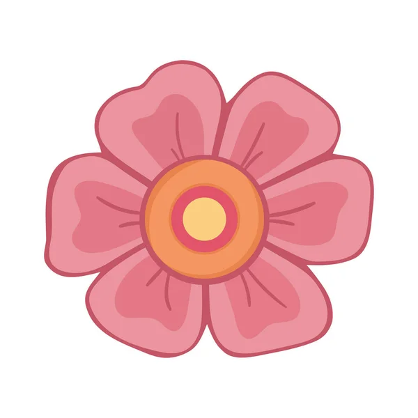Rosa Blütenvektor Über Weiß — Stockvektor