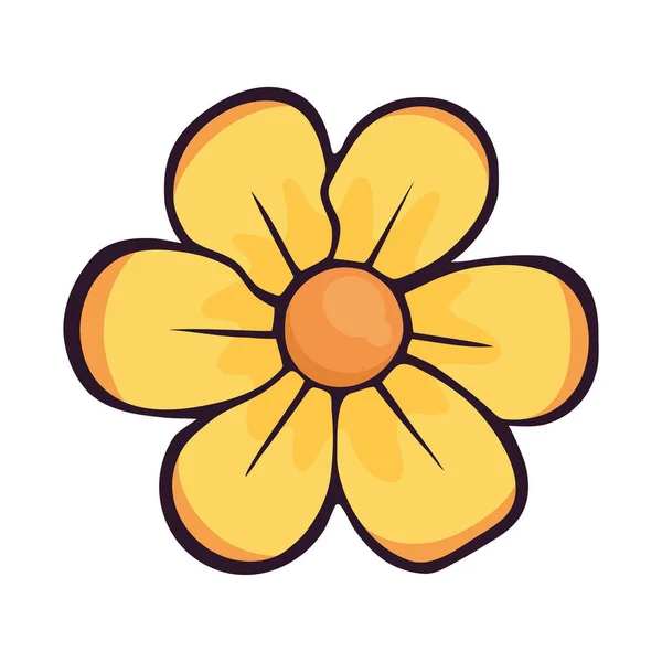 Χαριτωμένο Κίτρινο Λουλούδι Πάνω Από Λευκό — Διανυσματικό Αρχείο