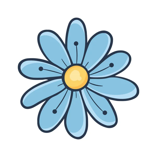 Beyaz Yerine Mavi Çiçek Tasarımı — Stok Vektör