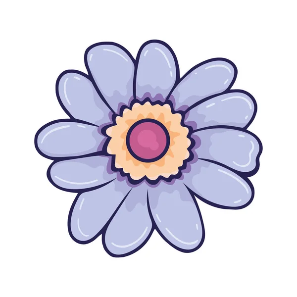 Mignonne Fleur Violette Sur Blanc — Image vectorielle