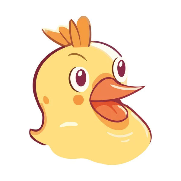 Cheerful Duckling Mascot Brings Joy Happiness Icon Isolated — Stock Vector